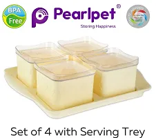 PEARLPET Store and Serve Dazzle container- Set of 3 with tray, Candy/Dry fruit/Namkeen storage airtight containers-thumb2