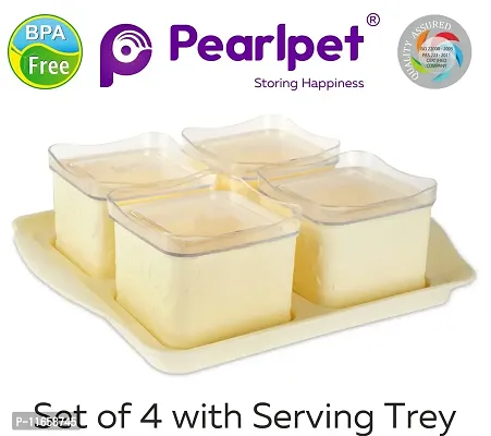 PEARLPET Store and Serve Dazzle container- Set of 3 with tray, Candy/Dry fruit/Namkeen storage airtight containers-thumb3