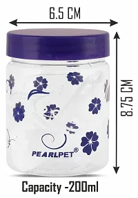 PEARLPET Transparent Blossom Printed Container for Kitchen Storage Set , Plastic with Blue LID, 200 ML , 500 ML , 800ML Set of 9 Pieces-thumb2