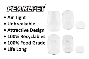 PEARLPET Space Saver Air Tight Kitchen Storage Container Transparent Jar Set 800 gm Pack of 6,Plastic-thumb3