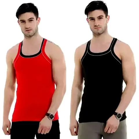 Mens Gym Vest Red, Pack Of 2