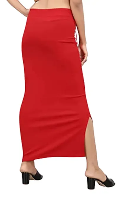 Buy Women's Cotton Lycra Blended Full Elastic and Fit Tummy Tucker,  Stretchable, Saree Shapewear for Ladies, Petticoat Skirts for Women, Shape  Wear Dress for Sari Silhouette Shaper (Red) (XL) at