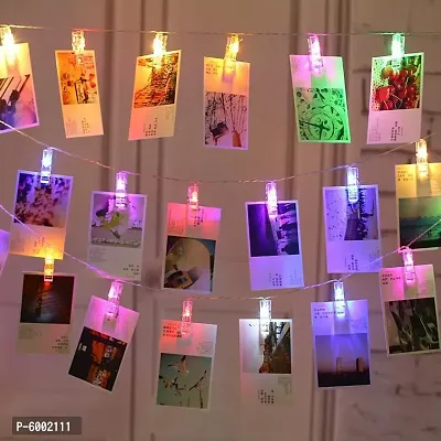 16 Photo Clip LED String Lights for Photo Hanging, Birthday, Festival, Wedding, Party for Home, Patio, Lawn, Restaurants Home Decoration (Multi Color)