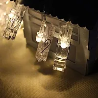 16 Clip LED Copper Wire String Lights for home, birthday anniversary party Decoration (Warm White)-thumb1