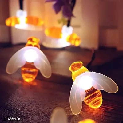 20 LED Honey Bee Copper Wire String Lights for home, birthday, garden festive outdoor Decorations(Warm White)-thumb0