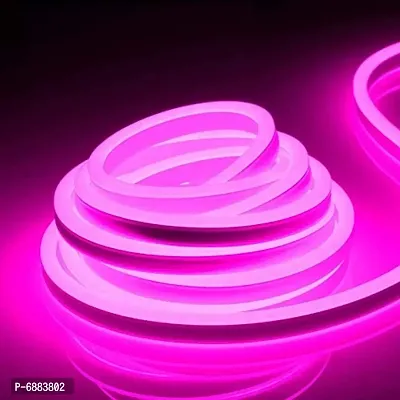 LED Strip Neon Silicone Rope Light , Water Proof IP65, Indoor and Outdoor LED Flexible Strip Light with 12V Adapter for Diwali and Christmas Home and Office Decoration 5Metre(Pink)-thumb0