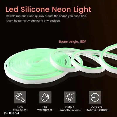 LED Strip Neon Silicone Rope Light , Water Proof IP65, Indoor and Outdoor LED Flexible Strip Light with 12V Adapter for Diwali and Christmas Home and Office Decoration 5Metre-thumb4