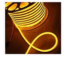 LED Strip Neon Silicone Rope Light , Water Proof IP65, Indoor and Outdoor LED Flexible Strip Light with 12V Adapter for Diwali and Christmas Home and Office Decoration 5Metre(Yellow)-thumb1
