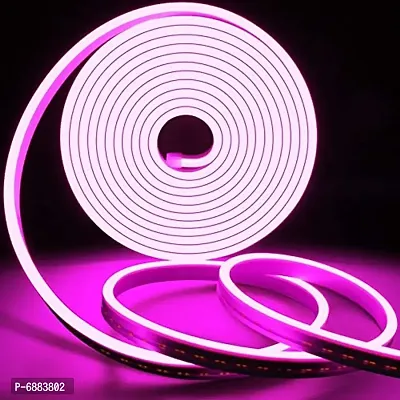 LED Strip Neon Silicone Rope Light , Water Proof IP65, Indoor and Outdoor LED Flexible Strip Light with 12V Adapter for Diwali and Christmas Home and Office Decoration 5Metre(Pink)-thumb2
