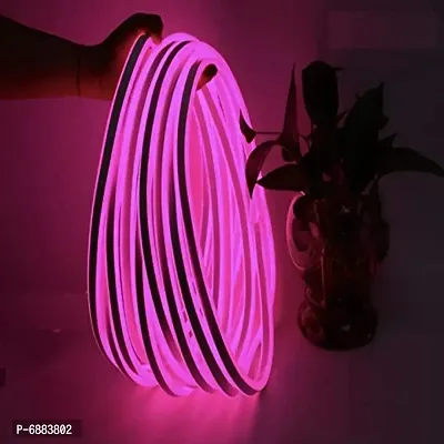LED Strip Neon Silicone Rope Light , Water Proof IP65, Indoor and Outdoor LED Flexible Strip Light with 12V Adapter for Diwali and Christmas Home and Office Decoration 5Metre(Pink)-thumb4