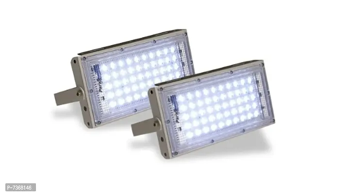 Ultra Slim Series IP65 Metal LED Outdoor Waterproof Brick Flood Light, 50W Color:White (Pack of 2)