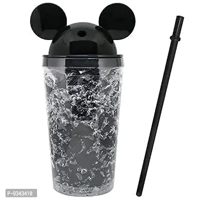 Mickey Water Bottle Kids Mickey Sipper Vacuum Flask Water Bottle Plastic Water Bottle with Straw Gel Freezer Sipper-thumb0
