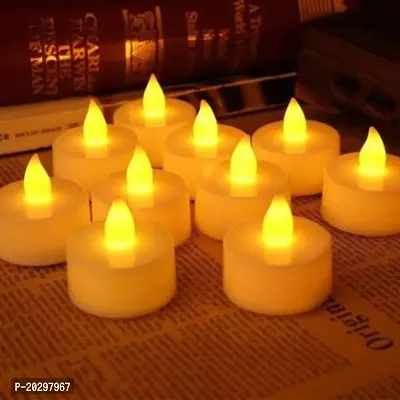 Flameless and Smokeless e-Led Tea Light Candles Battery Powered with high Brightness , Set of 6-thumb0