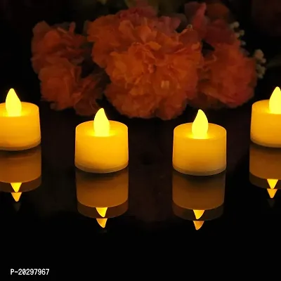Flameless and Smokeless e-Led Tea Light Candles Battery Powered with high Brightness , Set of 6-thumb2