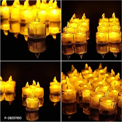 Smokeless and Flameless Acrylic Led Tea Light Candle for Outdoor and Indoor Festival Decoration(Set of 6)-thumb2