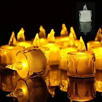 Smokeless and Flameless Acrylic Led Tea Light Candle for Outdoor and Indoor Festival Decoration(Set of 6)-thumb2