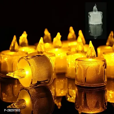 Smokeless and Flameless Acrylic Led Tea Light Candle for Outdoor and Indoor Festival Decoration(Set of 6)-thumb3