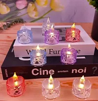 Smokeless and Flameless Acrylic 3D Led Tea Light Candle for Outdoor and Indoor Festival Decoration(Set of 6)-thumb1