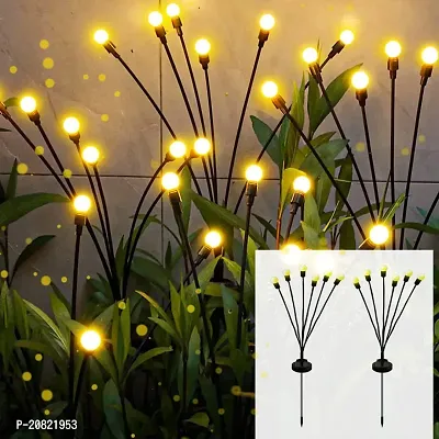 Solar Powered Firefly Lights Waterproof, Solar Starburst Swaying Lights When Wind Blows, Solar Outdoor Decor Lights for Garden, Landscape, Pathway, Yard, Deck, Patio(Warm White, Pack of 2)
