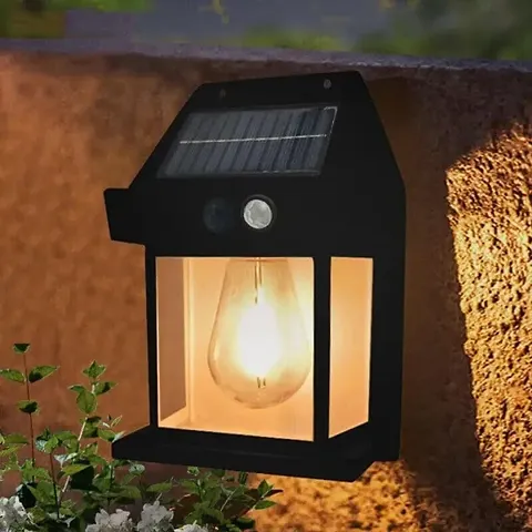 Solar Powered Outdoor Light || Wall Lamp Courtyard Human Induction Lamp for Garden  Outdoor. Wireless Motion Sensor Lanterns with 3 Lighting Modes (Pack of 1)
