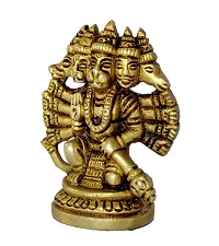 Golden Metal Lord Panchmukhi Hanuman Statue Bajrangbali Religious Idol Murti for Home Office Entrance, Pooja Room, Temple Mandir, Gift Purpose-thumb2