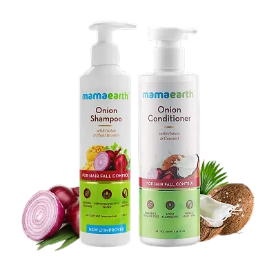 Mamaearth Onion Anti Hair Fall Spa Range with Shampoo + Conditioner + Oil  for Hair Fall Control: Buy Mamaearth Onion Anti Hair Fall Spa Range with  Shampoo + Conditioner + Oil for