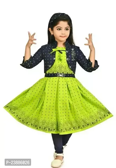 Stylish Fancy Designer Cotton Frocks Dresses With Jacket For Girls