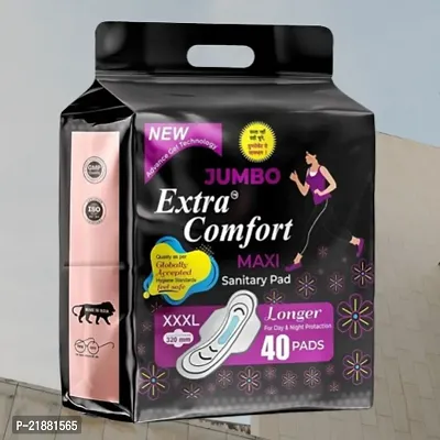 Extra Comfort Sanitary Pads for Rash-Free Periods (XXXL) Sanitary Pad  (Pack 40 )-thumb0