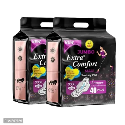 Extra Comfort Sanitary Pads for Women with Wings | Dry-net Soft  Comfortable Sanitary Napkins for Day  Night Protection -320 MM Maxi (40+40=80 PADS )-thumb0