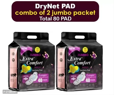 jumbo extra comfort XXXL 320 mm 40 +40=80 pc pack of 2 (80 PC) Sanitary Pads-thumb0