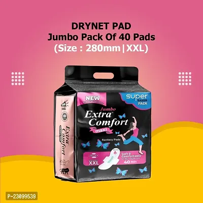 Extra Comfort Sanitary Regular Pads for Women, Regular, XXL, Pack of 40 Napkins
