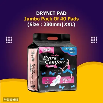 Extra Comfort Sanitary Pads for Women (Pack of 40 XXL) 100% Organic Sanitary Pads for Women |Soft and Rash Free Sanitary Pad