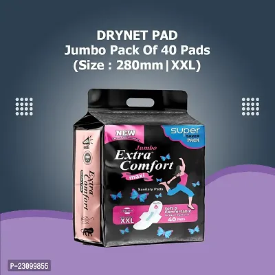 Extra Comfort Sanitary Pads with Wings for Women, XXL, 40 Napkins, 280mm