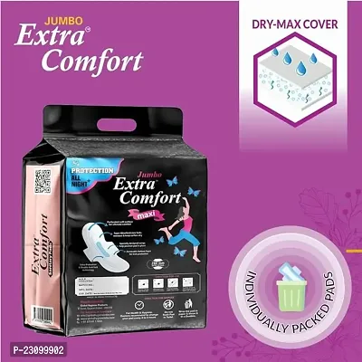 Extra Comfort XXL Sanitary Pads|40 Pads|XXL|upto 100% Stain protection|side safe Wings|With Liquid lock magic gel (40 pads)