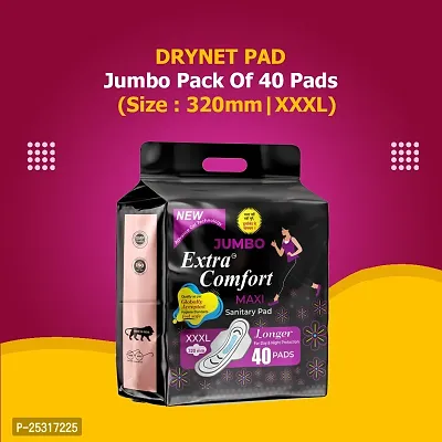 Jumbo Extra Comfort Maxi (sanitary pads) | XXXL (320mm) | New Of Advance Gel Technology Overnight Protection Sanitary Pads With Wings for Women 40 Pads-thumb0