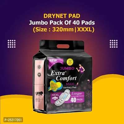 Jumbo Extra Comfort 40 Pads | XXXL | Safe on Skin | Toxic-Free  Rash-Free | Sanitary Pads For Women-thumb0