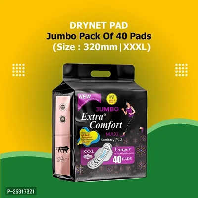 Jumbo Extra Comfort Maxi XXXL | 40 Pads| Cottony Soft Sanitary Pads for Women | Upto 100% leakage protection-thumb0