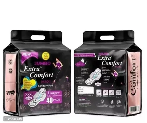 Jumbo Extra Comfort Sanitary Pads | SUPER SAVER PACK | 40 + 40 Pads | Heavy Flow XXXL (320MM) Sanitary Pad  (Pack of 80)-thumb2