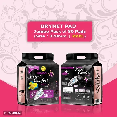 Jumbo Extra Comfort Safe Sanitary Pads For Women | 80 Pads | Heavy Flow-XXXL+ | Safe on Skin | Toxic-Free  Rash-Free | Leakproof | Made Safe(Pack of 2 Total 40+40 = 80 Pads)-thumb0