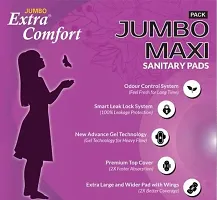 Jumbo Extra Comfort XXXL | 80 Pads | All NightDay XXXL Dry Cover Sanitary Pads for Women | Convert Heavy flow into Gel | Odour Control | Absorbs 2x more with wider back | Superior Dry feel-thumb3
