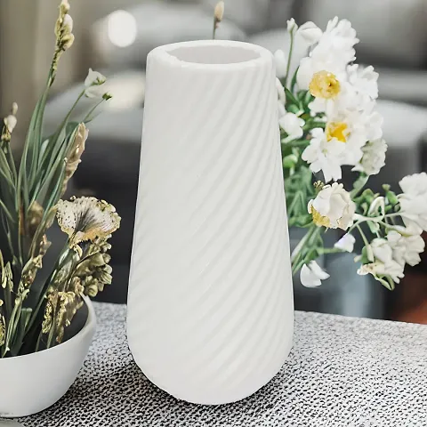 White Flower Vase for Home Office Decor