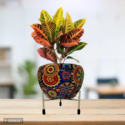 Multicolour Metal Pot with Trileg Stand Pack of 1