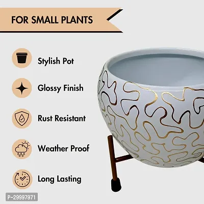 Rust Free Metal Plant Pots for Living Room  (Metal)Pack of 1-thumb2