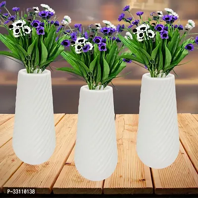 Modern Tabletop Vase for Elegant Home  Office Decor | Perfect for Bedroom, Living Room, and Displaying Real or Artificial Flowers Pack of 3-thumb0