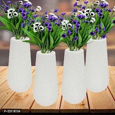 Decorative Flower Vase for Real  Artificial Flowers for Home Office Decor | Unbreakable Flower Pot for Living Room, Bedroom, Study Table Pack of 4