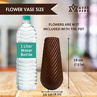 Brown Plastic Flower Pot I Unbreakable Vase for Real  Artificial Flowers | Indoor Table Pot Pack of 4-thumb2