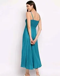 Reliable Rayon Long Flared Sleeveless Party Wear Dress For Women-thumb2