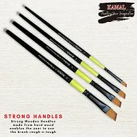 Durable Neon Series Set Of 4 Angular Brushes In Synthetic Bristle For Water, Poster Colour, Acrylic And Oil Painting For Professionals. Available With Free Utility Pouch-thumb1