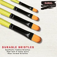 Durable Neon Series Set Of 4 Filbert Brushes In Synthetic Bristle For Water, Poster Colour, Acrylic And Oil Painting For Professionals. Available With Free Utility Pouch-thumb2