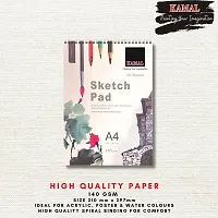 Durable Drawing And Sketch Pad For Artists, 120Lb/140Gsm Drawing Pad, 50 Sheets/100 Pages Sketch Book For Alcohol Markers, Solvent Markers, Pencils, Charcoal, Pastels Etc. (A4) Great Gift Idea-thumb3